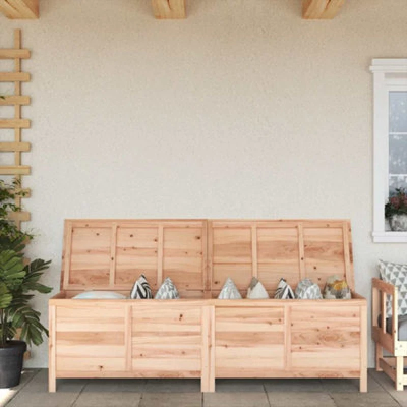 Image of vidaXL Garden Storage Box 198.5x50x56.5cm Solid Wood Fir, Brown 364760