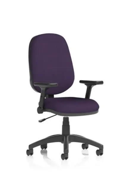 Image of Eclipse Eclipse Plus I Lever Task Operator Chair Bespoke Colour Tansy Purple With Height Adjustable And Folding Arms KCUP1715