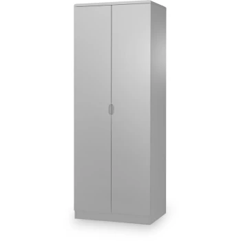 image of 2 Door Wardrobe Grey High Gloss Bedroom - Naomi