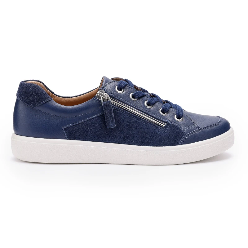 Image of Hotter Chase II Trainers Wide Fit French Navy female 4.5 (37.5)