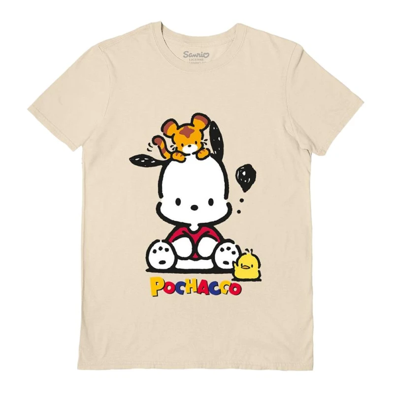 Image of Sanrio Mens Pochacco T-Shirt in Light Sand Size: Medium Light Sand Male M