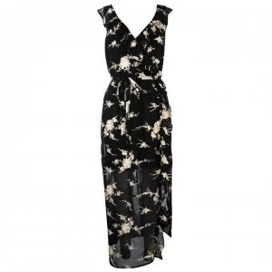 image of Bardot Embroidered Dress - BLACK