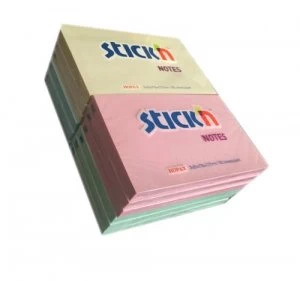 image of Value Stickn Sticky Notes 76x127mm Pastel Astd 21330 (PK12)