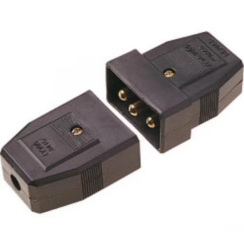 Image of Dencon 5A, 3 Pin Nylon Connector, Black Pre-Packed