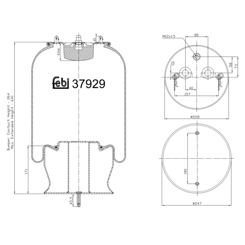 Image of FEBI BILSTEIN 37929 Boot, air suspension Front Axle Boot,air suspension (324)