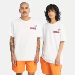 Image of Timberland All Gender High Up In The Mountain Graphic Tee In White White Product gender genderless, Size M
