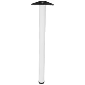 Image of Rothley Worktop Leg - Fitted with An Adjustable Foot for Extra Height, in Matt White, Steel, Size: 60x870mm