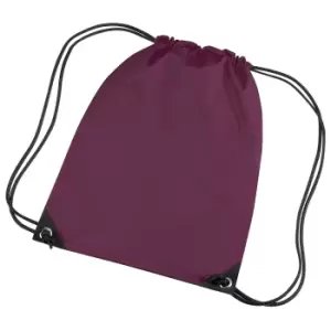 Image of Bagbase Premium Gymsac Water Resistant Bag (11 Litres) (One Size) (Burgundy)