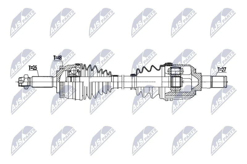Image of NTY NPW-HY-658 Drive shaft Manual Transmission, Front Axle Left Drive Shaft (13)