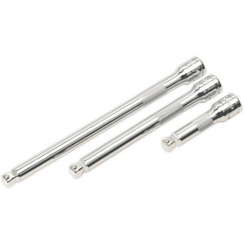 Image of Loops 3 Piece Wobble / Rigid Extension Bar Set - 3/8" Sq Drive - Deep Knurling Multi