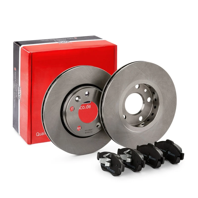 Image of MAPCO 47177 Brake disc and pads set Front Axle, Brake Disc Type: Vented, not prepared for wear warning indicator, with anti-squeak plate Brake Set,di