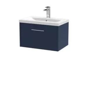 Hudson Reed Juno 600mm Wall Hung Single Drawer Vanity & Mid-Edge Basin - Electric Blue