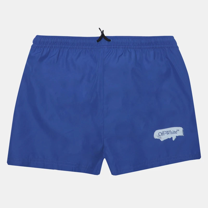 Image of Off White Kids Paint Graphic Swim Shorts Blue Wht 4501 male 10Y