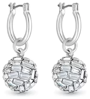 Lipsy Silver Coloured Sphere Glass Hoop Earrings