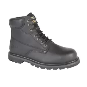 Image of Grafters Mens Padded Safety Toe Cap Boots (10 UK) (Black)