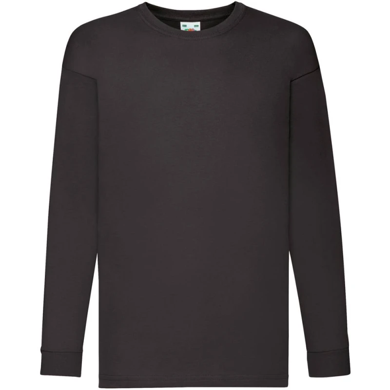 Image of Fruit of the Loom Long Sleeve T-Shirt in Grey Size: 12-13 Years Grey Unisex 12-13 Years