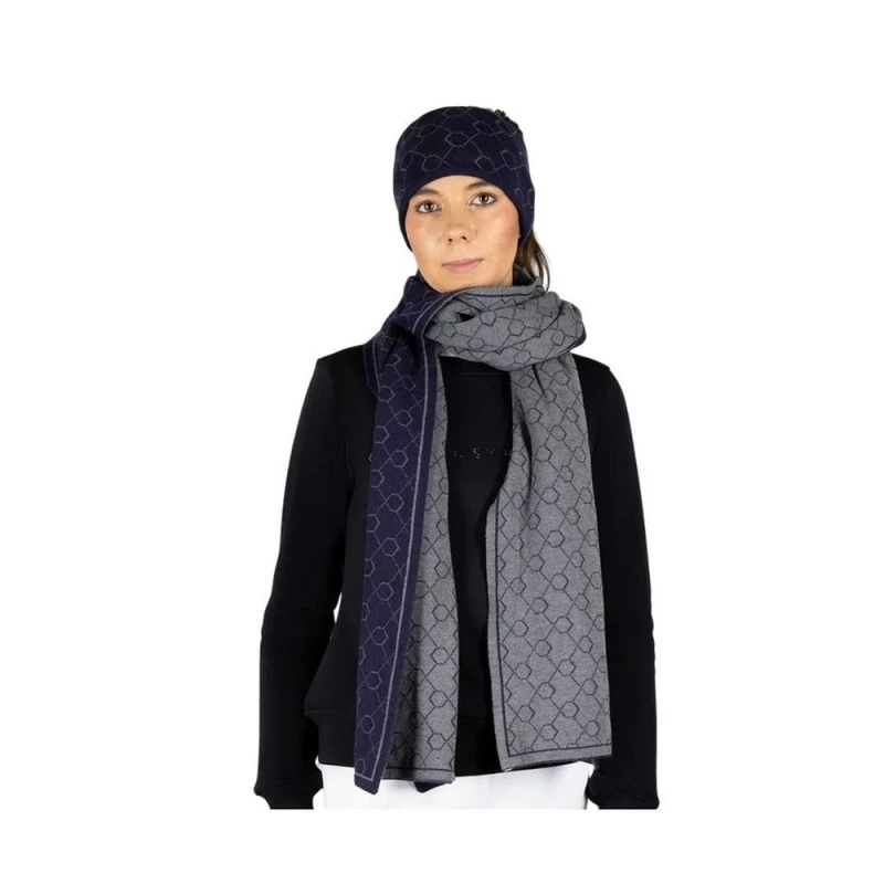 Image of Coldstream Womens Morham Repeat Logo Knitted Scarf in Navy Navy Female One Size