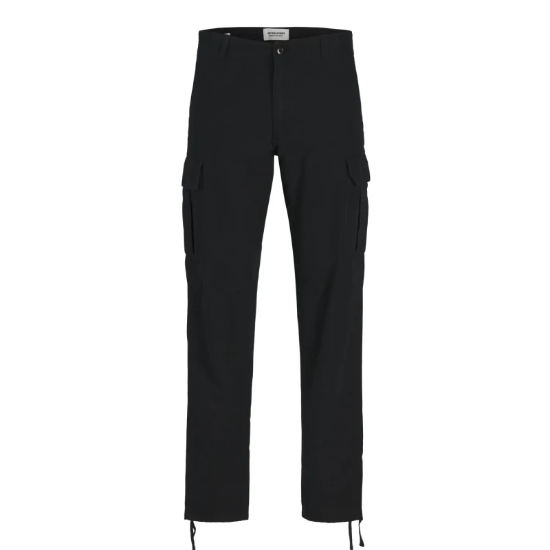 Image of jack & jones Cotton Tapered Cargo Trousers Black Men W28 L32;W33 L34;W33 L32;W31 L32;W30 L32;W29 L32;W27 L32