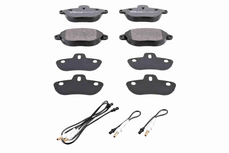 Image of VAICO V22-0081 Brake pad set Front Axle, incl. wear warning contact, Q+, original equipment manufacturer quality Brake Pad Set,disc brake (402)