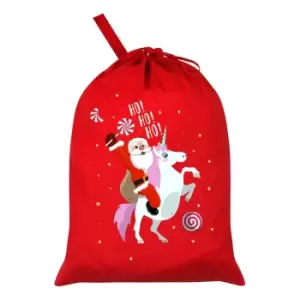 image of Grindstore Who Needs Rudolph Santa Sack (One Size) (Red/White/Pink)