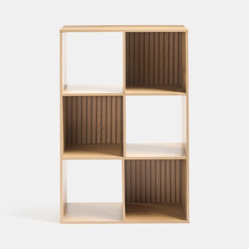 Image of OHS OHS Dallas 6 Cube Wood Effect Storage Unit Bookcase Shelf in Natural Natural One Size Unisex 5027434229796