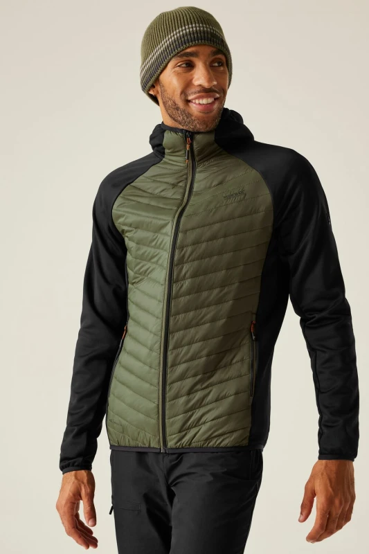 Image of Regatta Regatta Men Andreson Hybrid Insulated Baffled Jacket in Dark Green Size: Medium Dark Green M Male 5063516134367