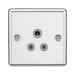 Image of Knightsbridge - 5A Unswitched Socket - Rounded Edge Polished Chrome Finish with Grey Insert