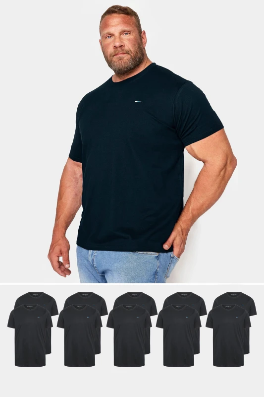Image of BadRhino BadRhino Men 10 Pack Core T-Shirts in Black Size: X-Large Black 1XL Male 5063111740642