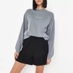 image of Missguided Tall Missguided Washed Sweat - Grey