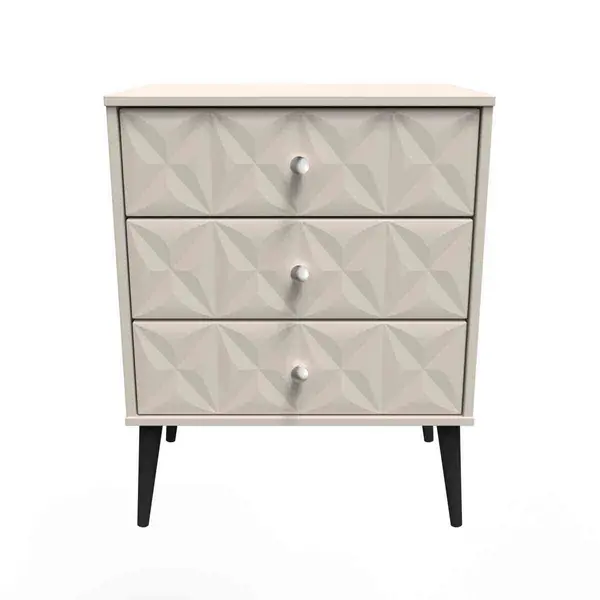 Image of Welcome Furniture Ready Assembled Pixel 3 Drawer Chest In Kashmir Matt PXT023KMK