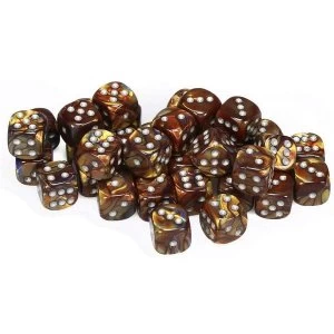 image of Chessex 12mm d6 Dice Block: Lustrous Gold/silver