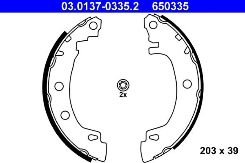 Image of ATE 03.0137-0335.2 Brake Shoes Brake Shoe Set (70)