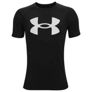 Image of Under Armour Tech Big Logo Short Sleeve T Shirt Junior Boys - Black
