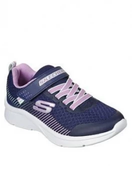 Image of Skechers Girls Microspec Strap Trainer - Navy
