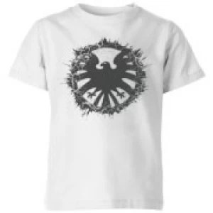 Image of Marvel Avengers Agent Of SHIELD Logo Brushed Kids T-Shirt - White - 11-12 Years