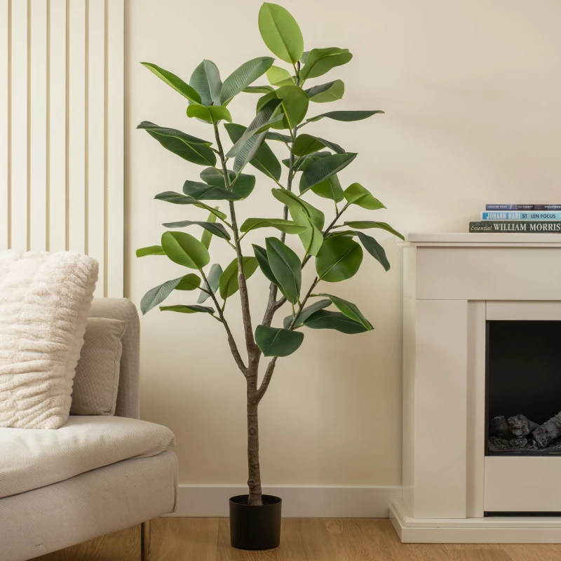 Image of Scottish Everlastings Ltd Real Touch Rubber Tree 150cm, Green SEL1209
