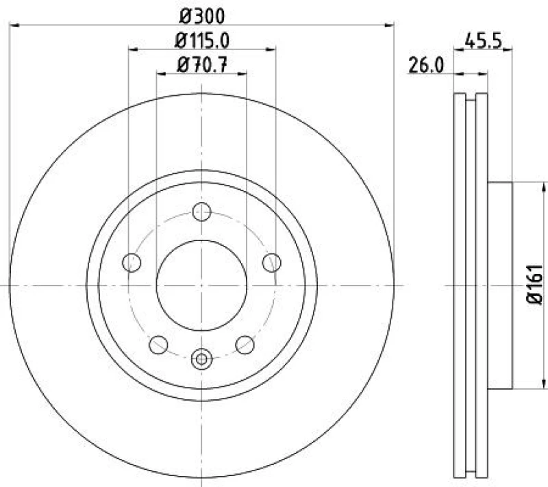 Image of HELLA Brake disc HELLA 8DD 355 116-591