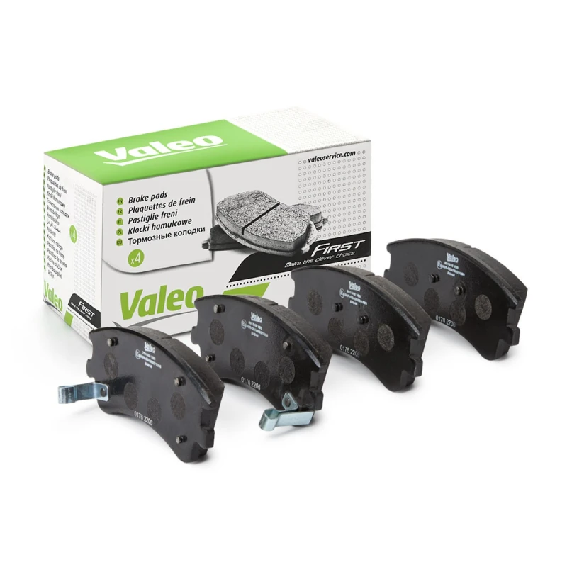 Image of VALEO 301648 Brake pad set Front Axle, with acoustic wear warning, FIRST, without anti-squeak plate Brake Pad Set,disc brake (402)