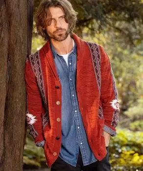 Aztec Shawl Collar Cardigan