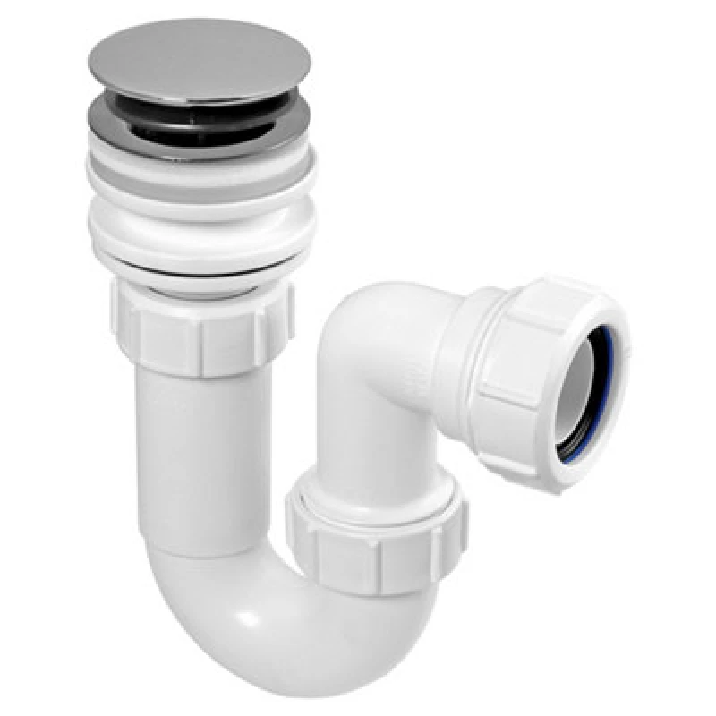 Image of McAlpine BK2 All-in-One Fast Fix Basin Clicker Waste & Tubular Trap White