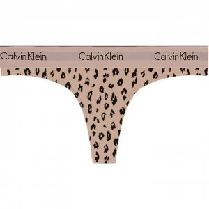Image of Calvin Klein Cotton Thong - Sav Cheetah Alm