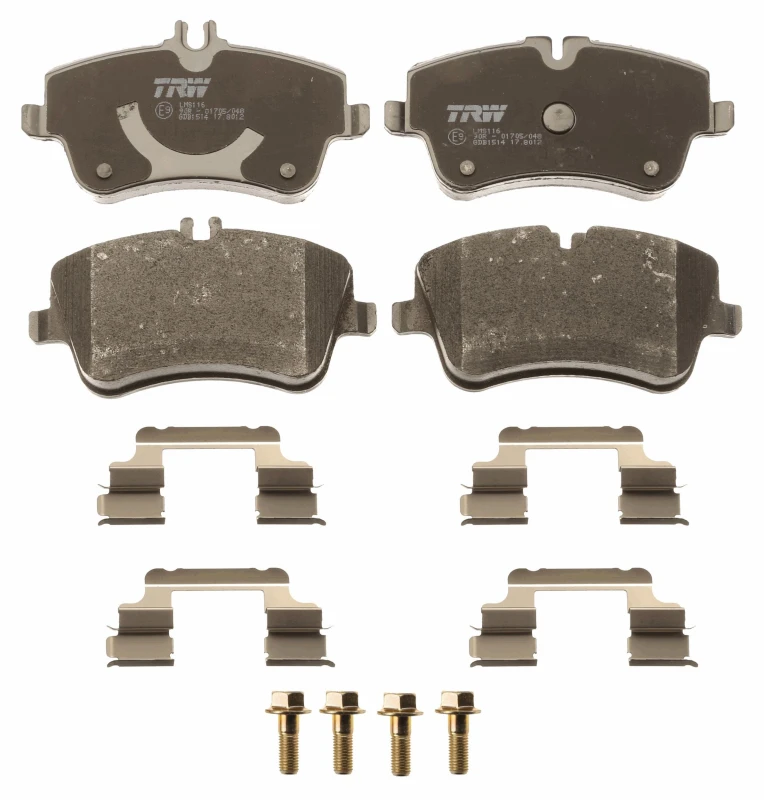 Image of TRW GDB1514 Brake pad set prepared for wear warning indicator, with accessories, with brake caliper screws Brake Pad Set,disc brake (402)