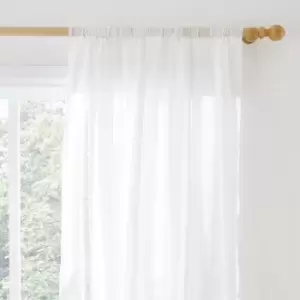 Image of Pineapple Elephant Aletta Tufted Stripe Slot Top Voile Curtain Panel White
