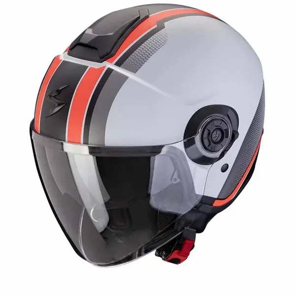 Image of Scorpion Exo-City II Vel Matt Grey Red Jet Helmet Size S