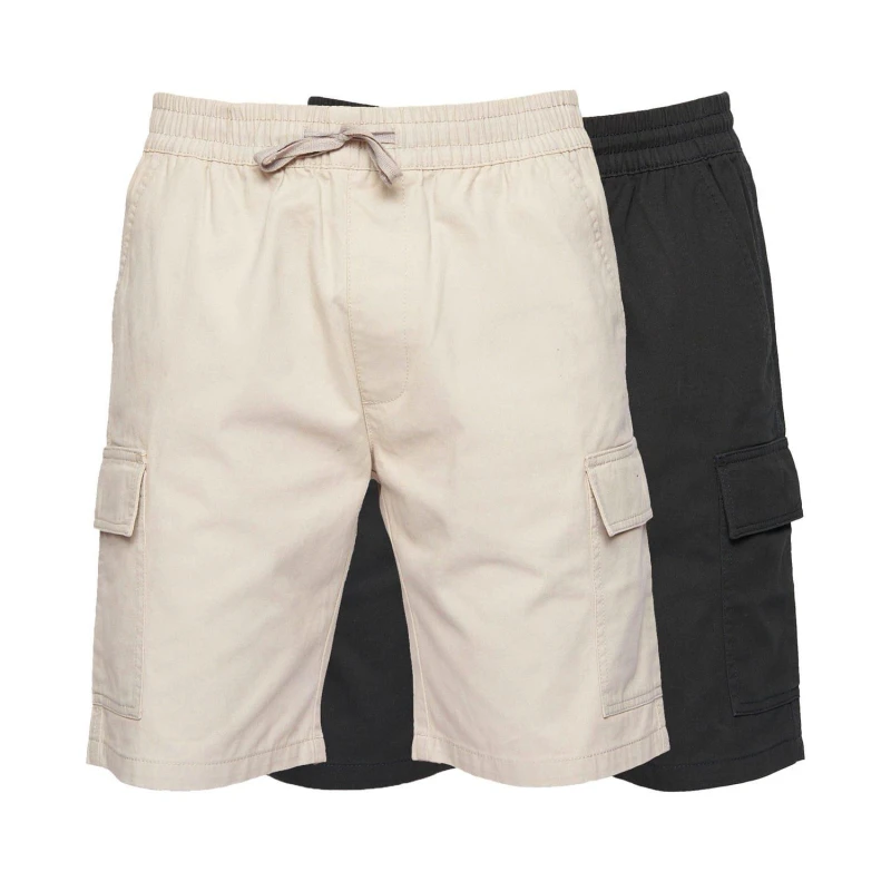 Image of Crosshatch 2 Pack of Kathos Cargo Shorts Fleece Shorts S Multi 31588999350