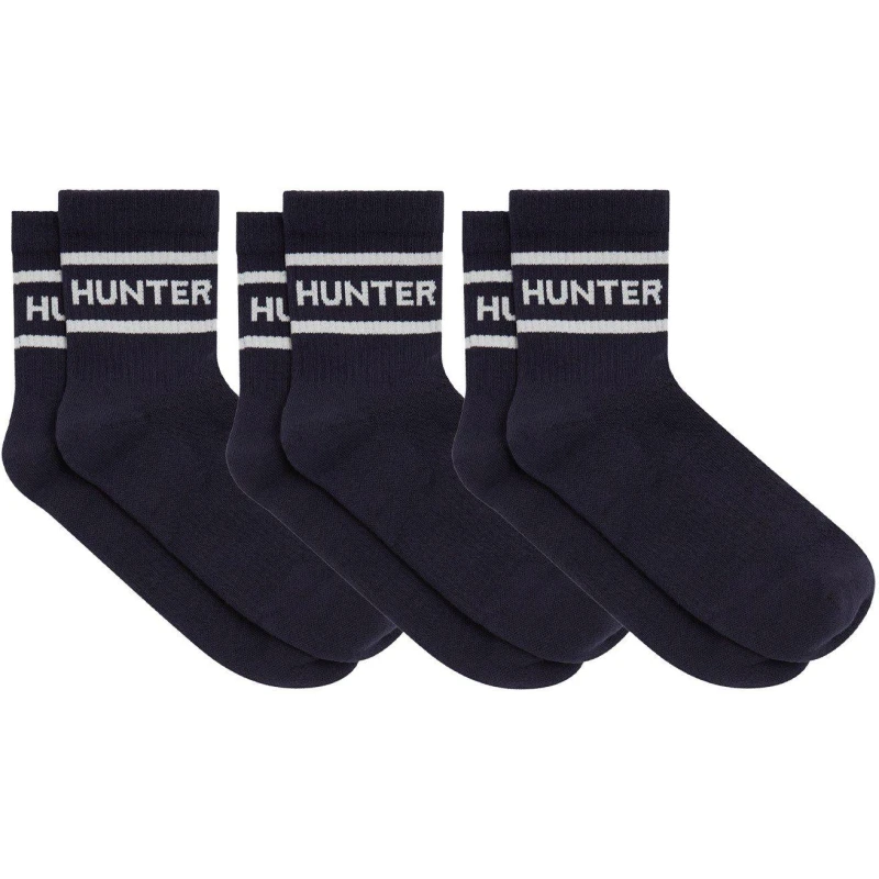 Image of Hunter 3 Pack Ankle Socks Unisex Night Sky/White unisex 6-8