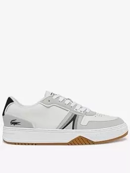 Lacoste Mens L001 Leather Colour-Pop Trainers Size 6 UK White & Black