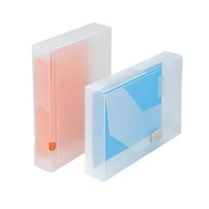 image of 5 Star Office A4 Document Box Polypropylene 60mm Clear Pack 10