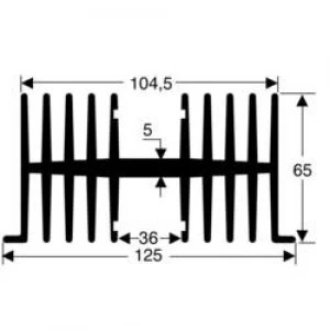 Fin heat sink 1.1 CW L x W x H 75 x 125 x 65mm Fischer Elek