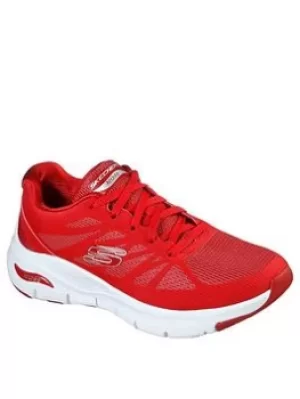 Image of Skechers Arch Fit Vivid Memory Trainers, Red, Size 6, Women
